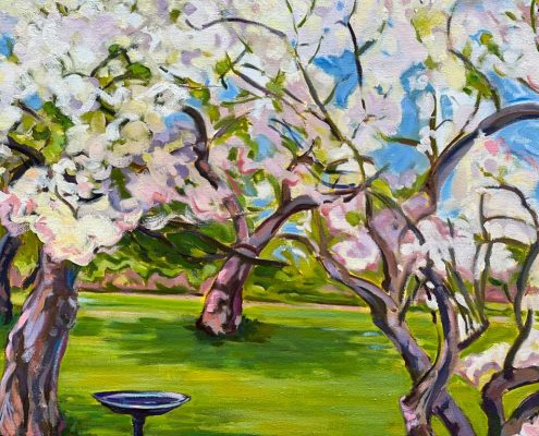 Julia's Apple Trees Painting by Judy Rader